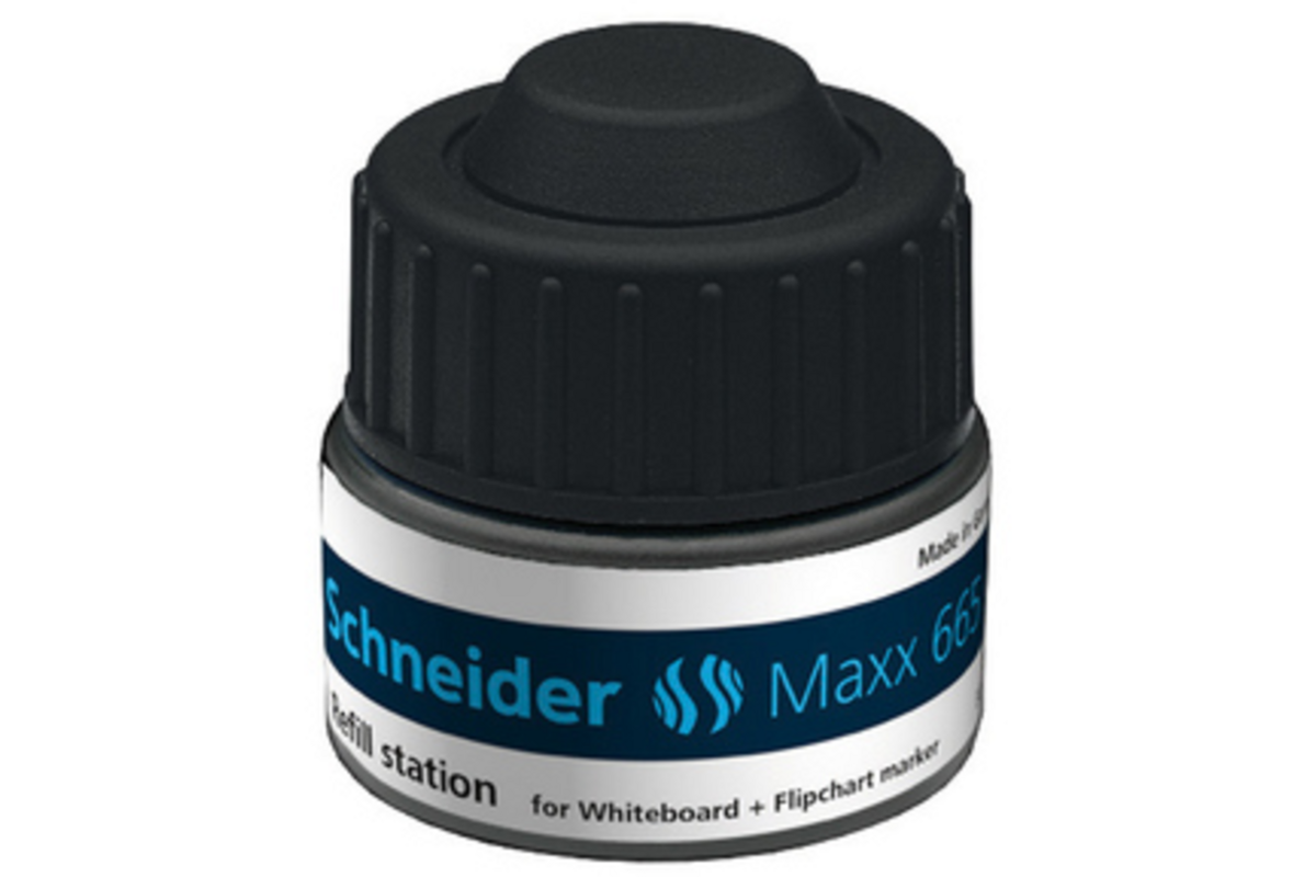 Navulinkt Schneider 665 voor Maxx 290 en 293 30ml zwart