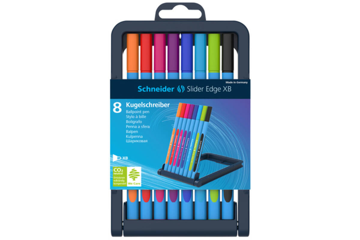 Balpen Schneider Slider Edge XB assorti, 8 stuks