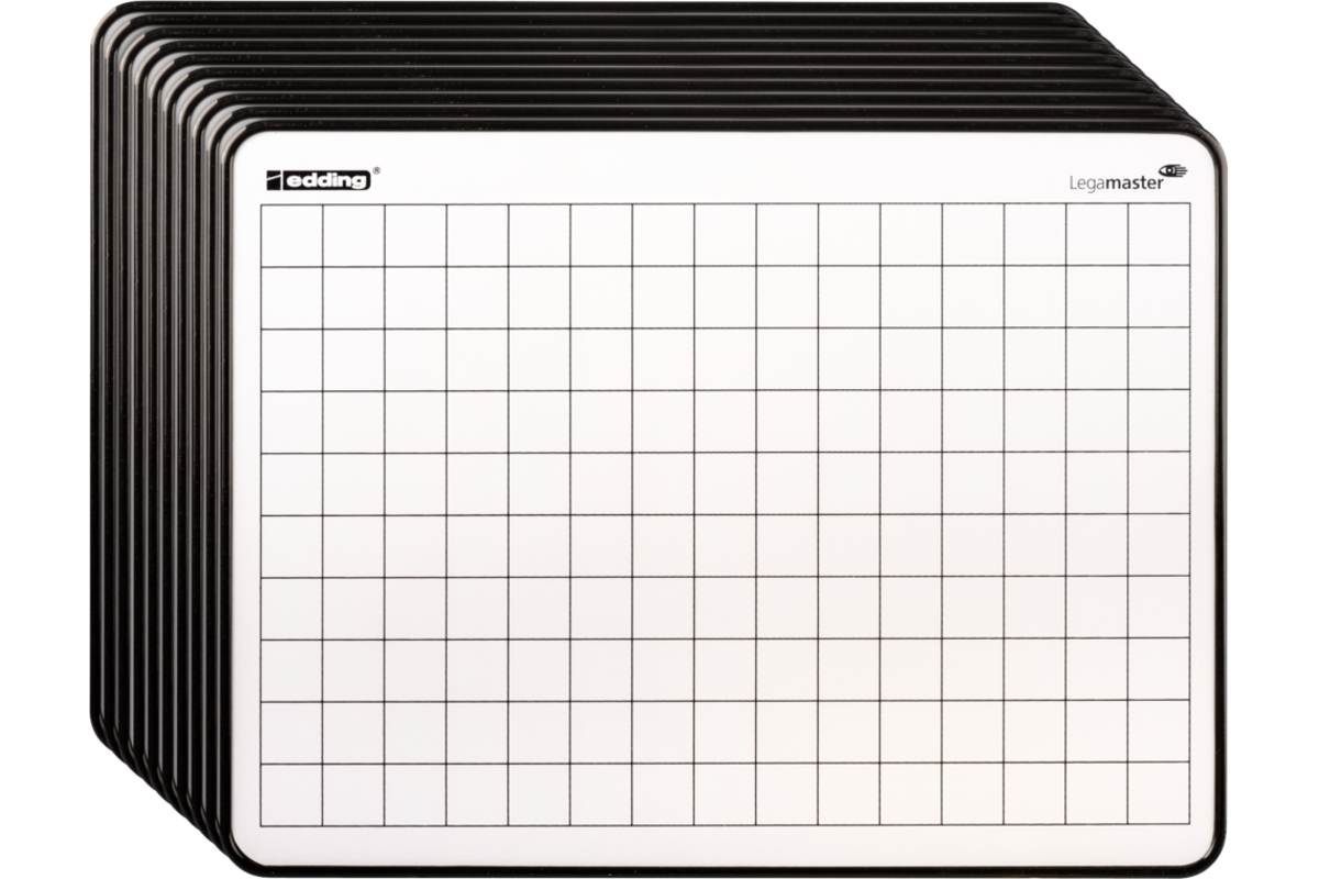 Wisbord melamine edding move minds blanco/ruit, 10 stuks