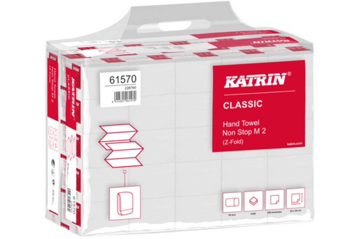 Handdoekjes Katrin Z-vouw 2-laags 240 x 240 mm, 25 x 160 vel