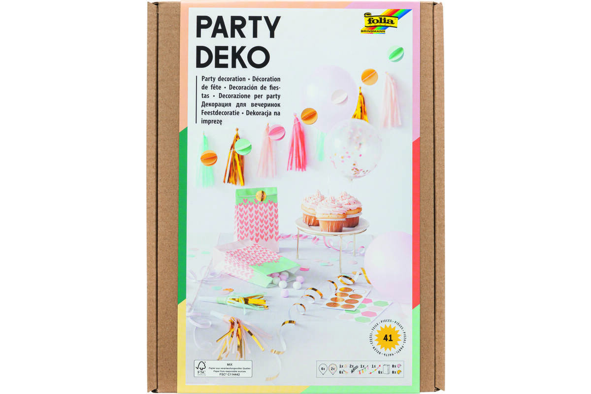 Party-Deco Box roze hartjes 41-delig