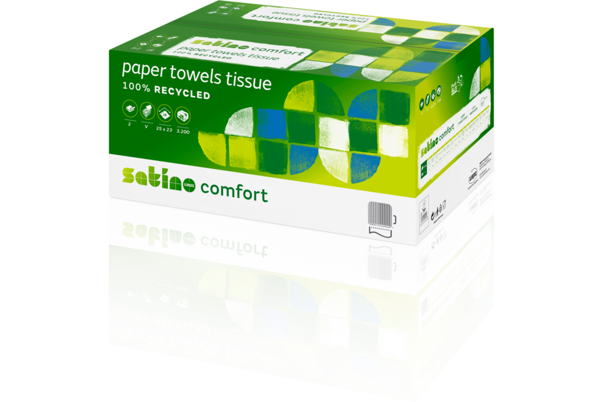 Handdoekje comfort eco 25 x 23 cm, 2-lgs, 3200 stuks
