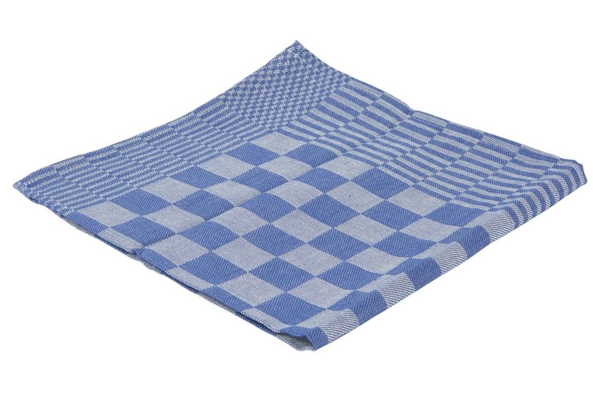 Theedoek blok 70 x 70 cm blauw/wit geruit