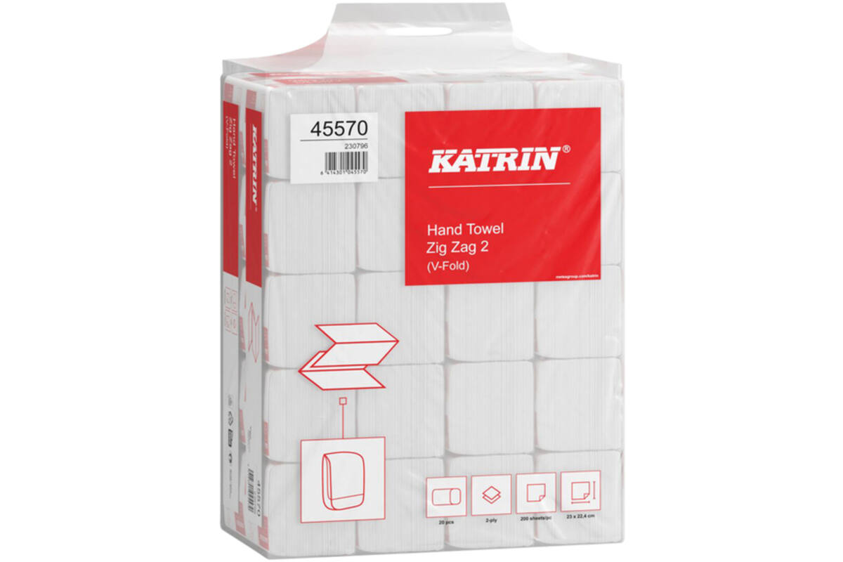 Handdoekjes Katrin Z-vouw 2-laags 224 x 230 mm, 20 x 200 vel