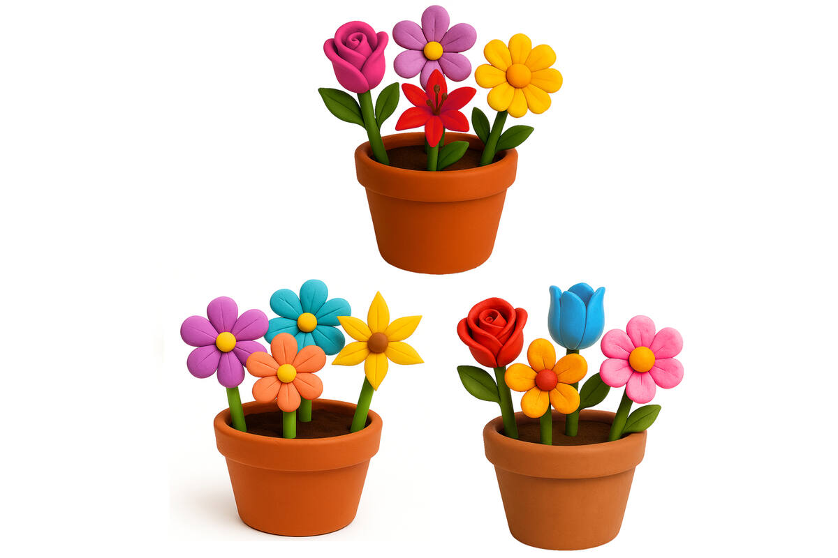 Klei putty air-dry bloemen assorti