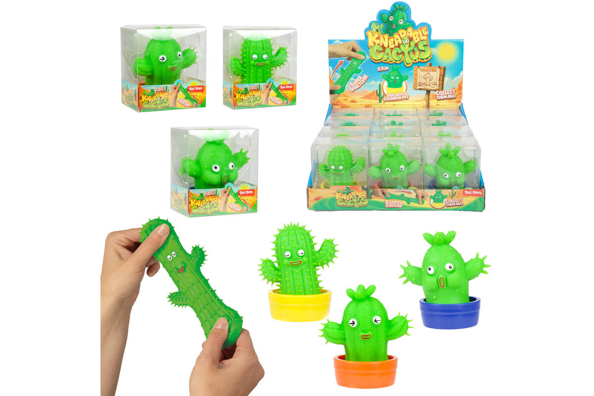 Kneedcactus stretchy met potje assorti
