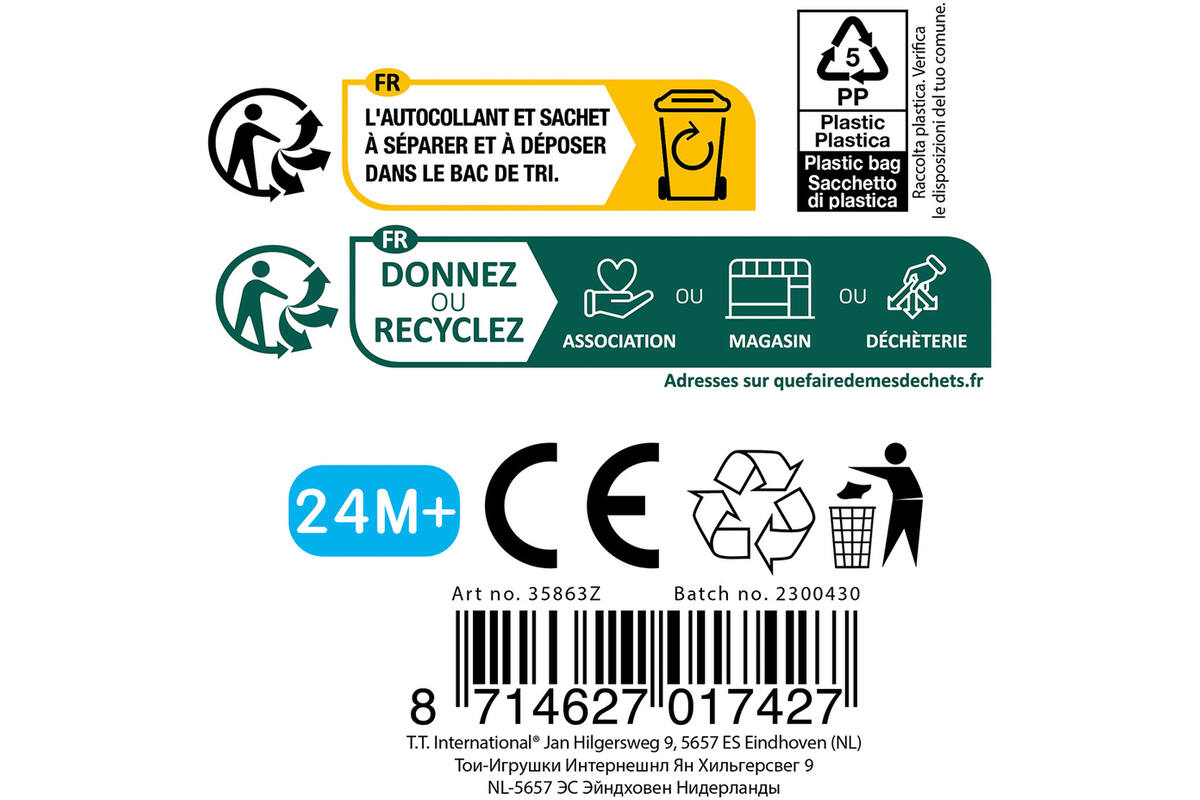 Sensorische bal ribbel 6,5 cm assorti