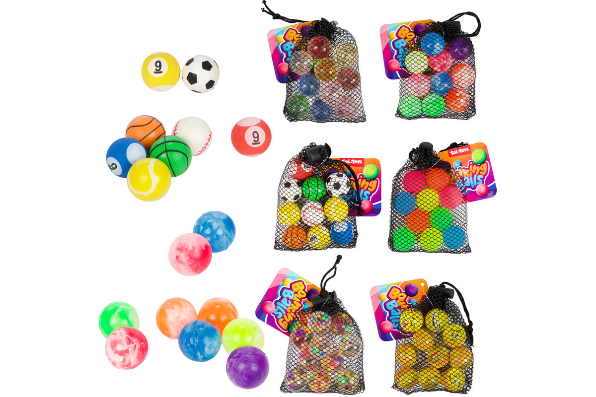 Stuiterballen klein 2,5 cm, 10 stuks