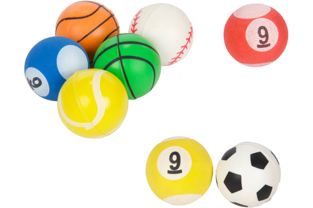 Stuiterballen klein 2,5 cm, 10 stuks