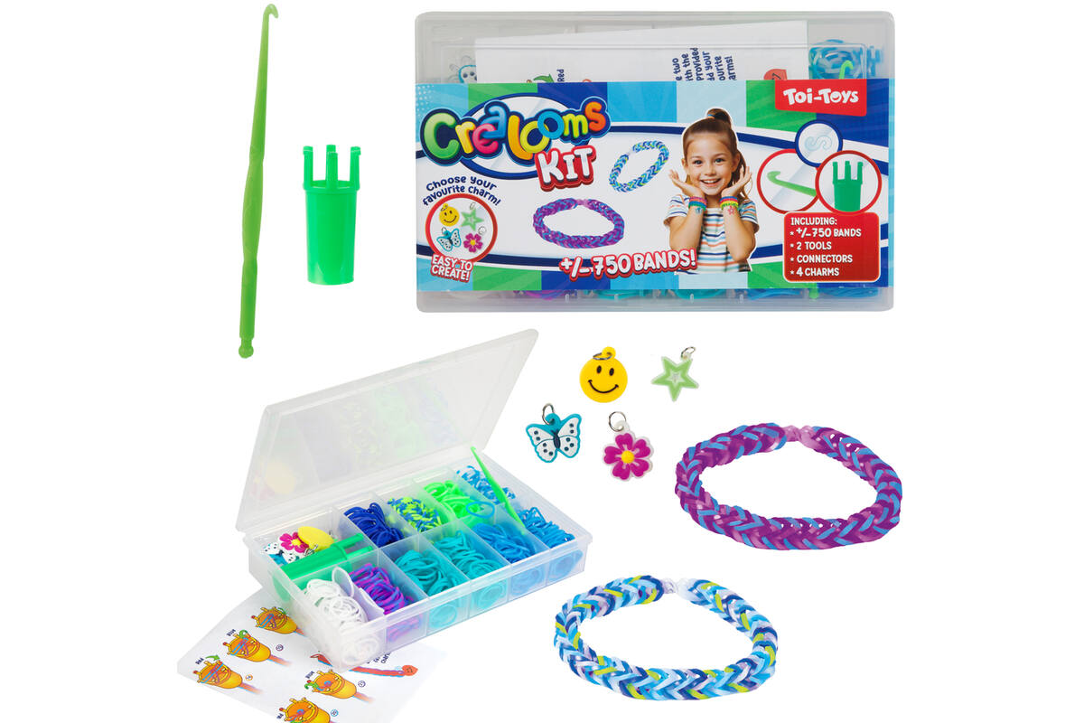 Loom bandjes assorti, 750 stuks incl. toebehoren