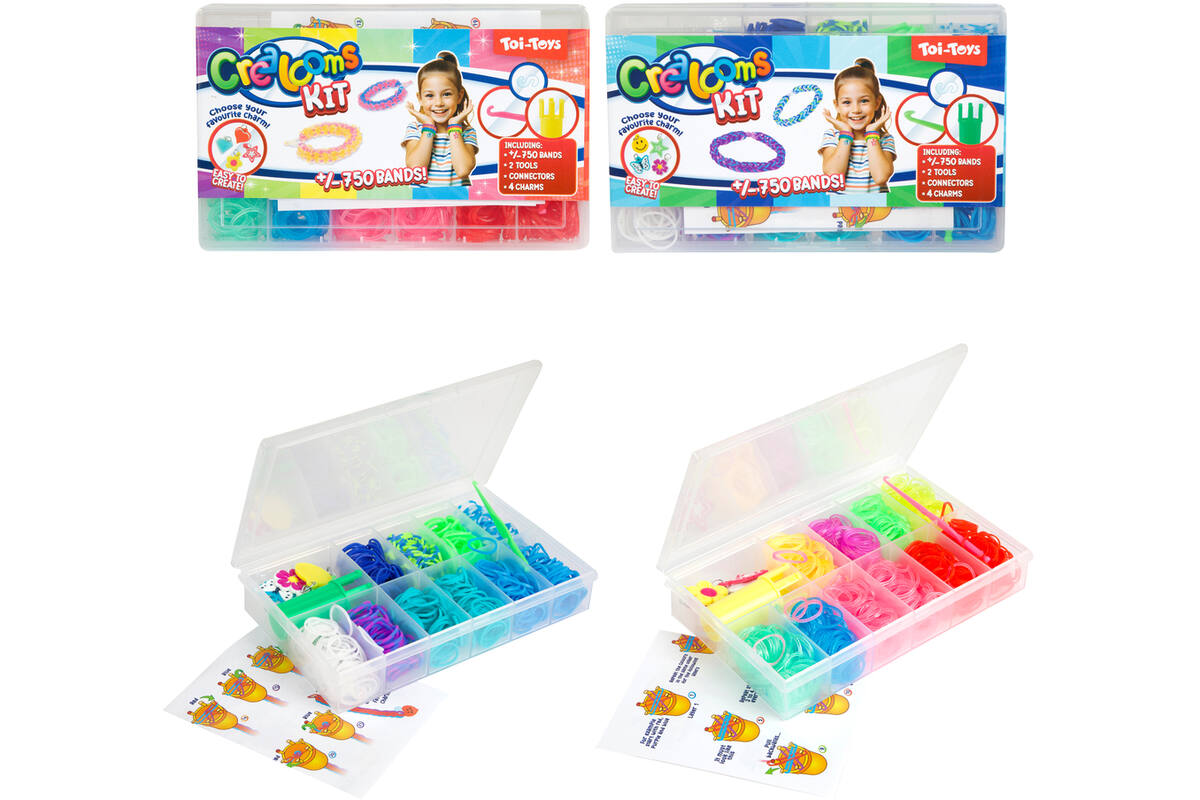 Loom bandjes assorti, 750 stuks incl. toebehoren