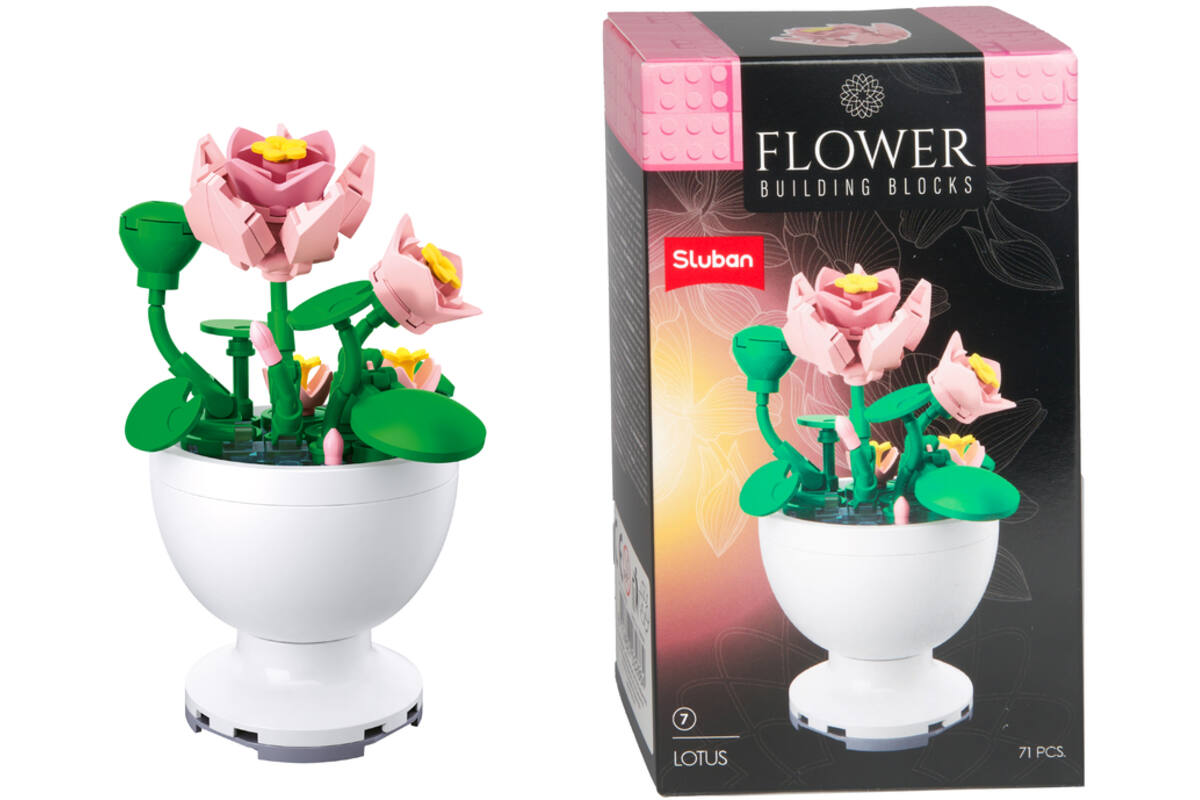Bouwstenen bloemen in pot assorti