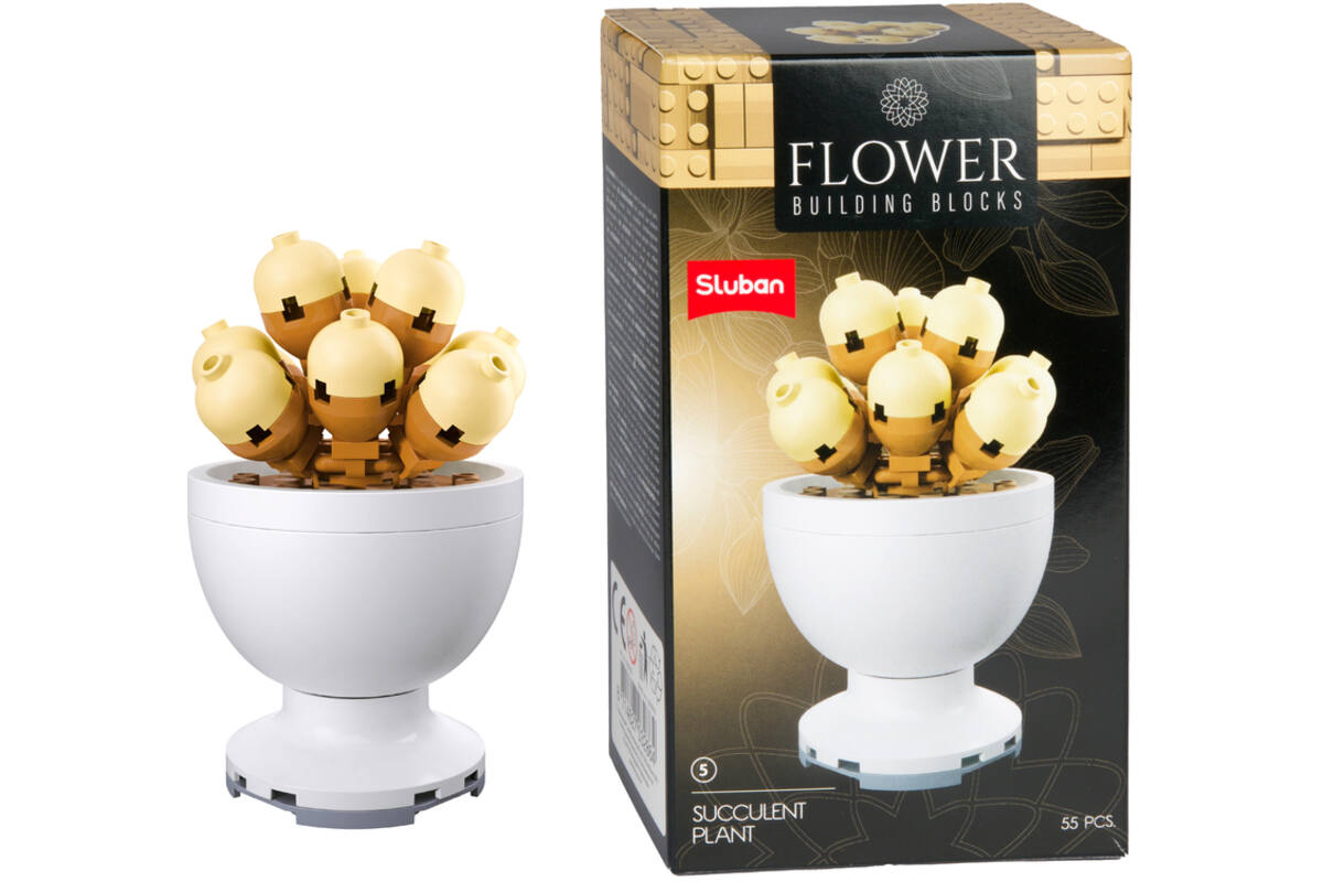 Bouwstenen bloemen in pot assorti
