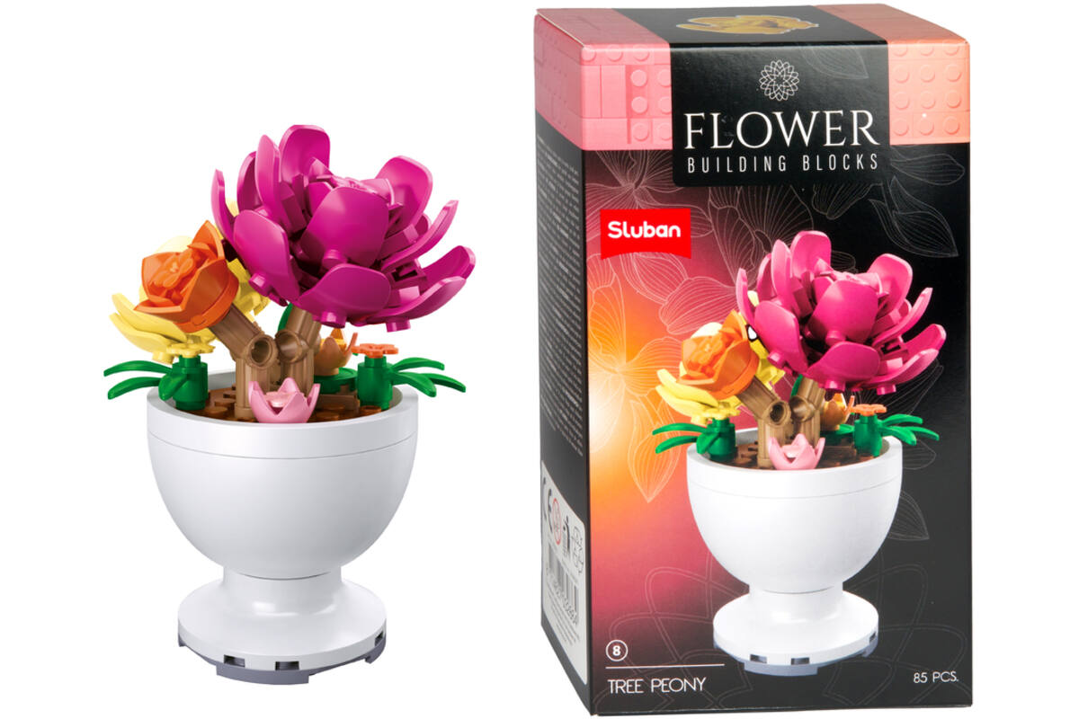 Bouwstenen bloemen in pot assorti