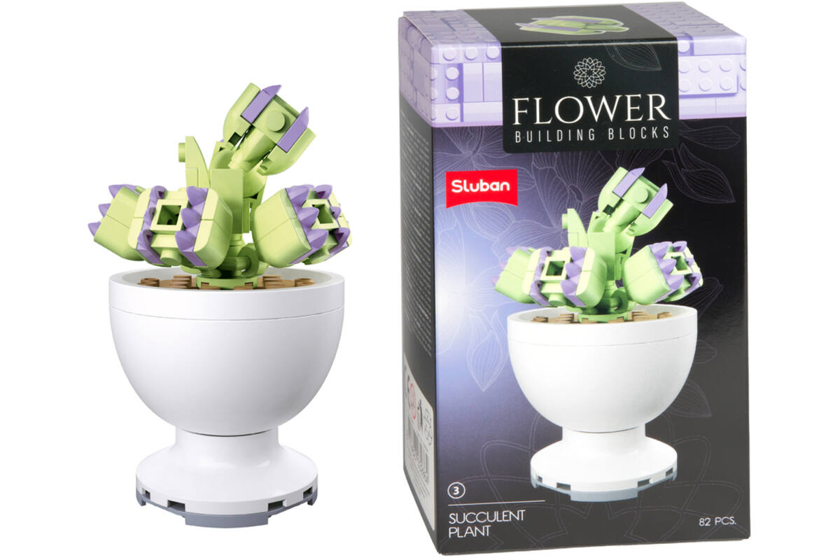 Bouwstenen bloemen in pot assorti