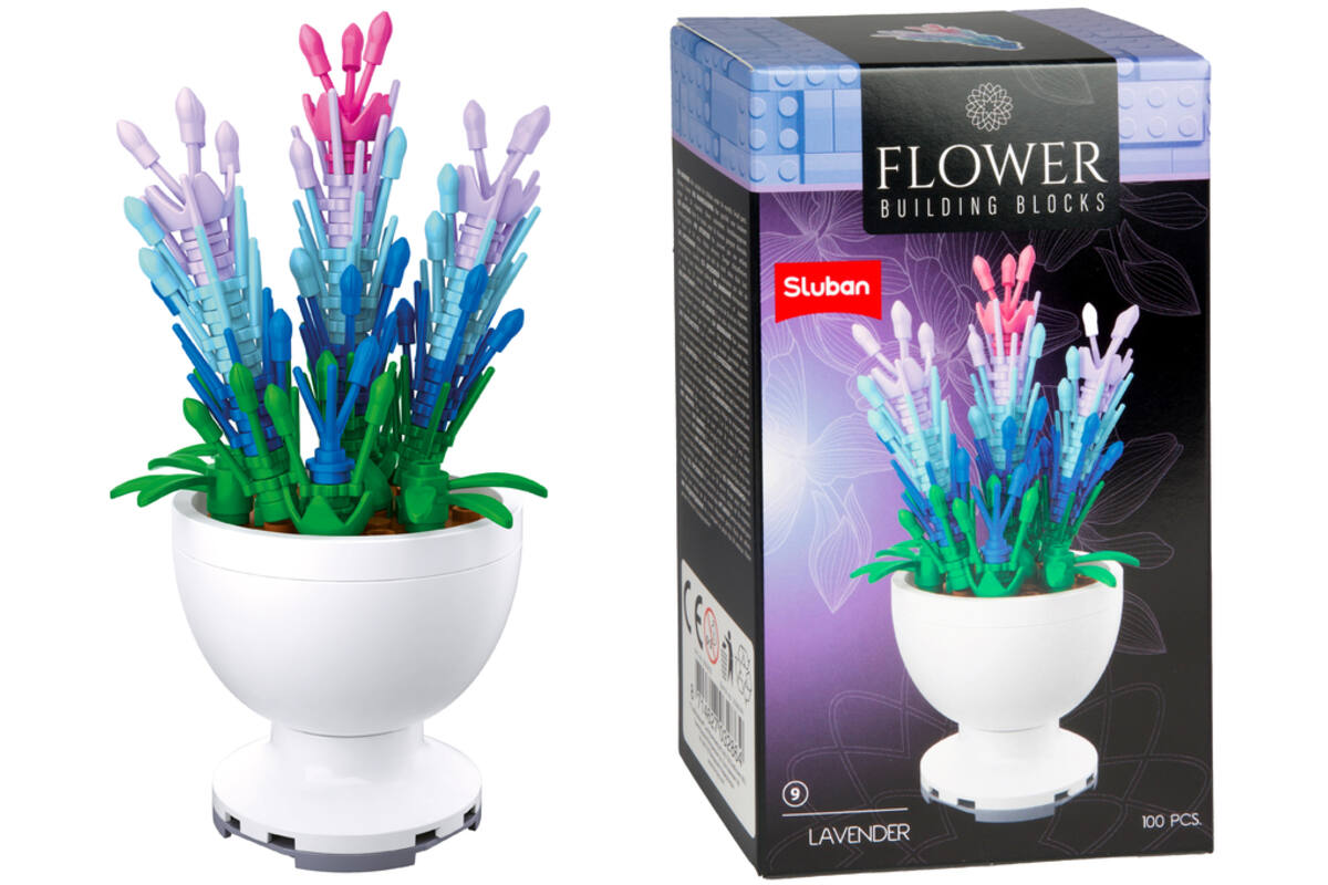 Bouwstenen bloemen in pot assorti
