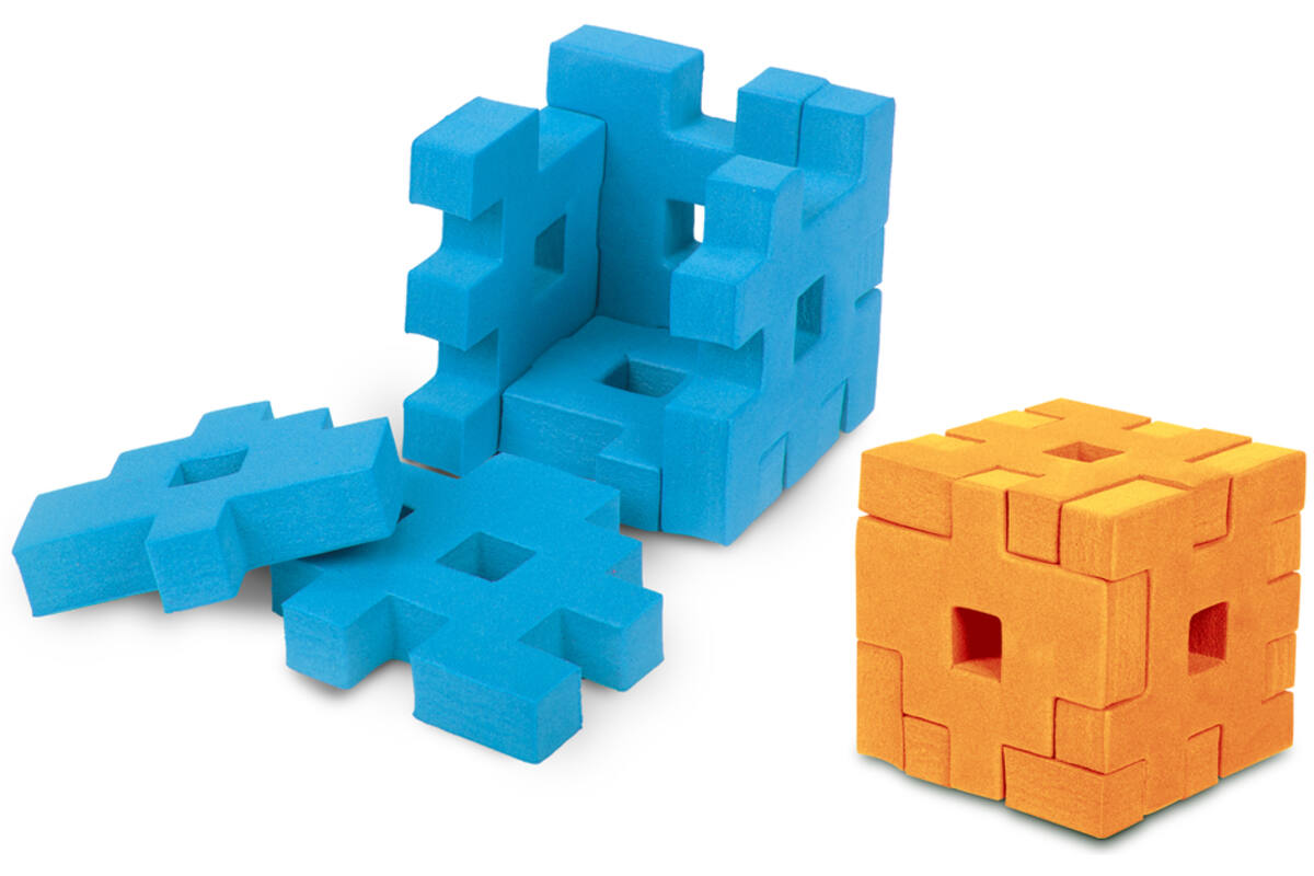 3D foam puzzels cube, 4 stuks