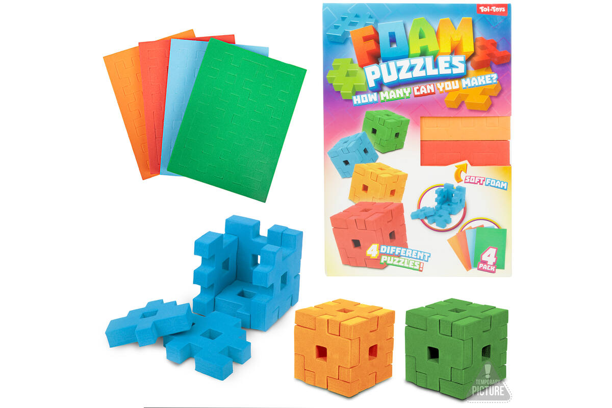 3D foam puzzels cube, 4 stuks