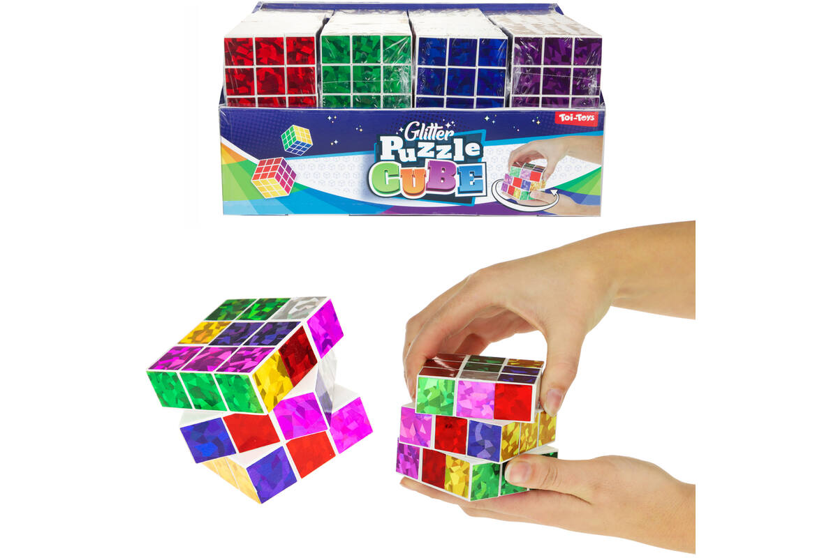 Kubus magische puzzel kubus glitter