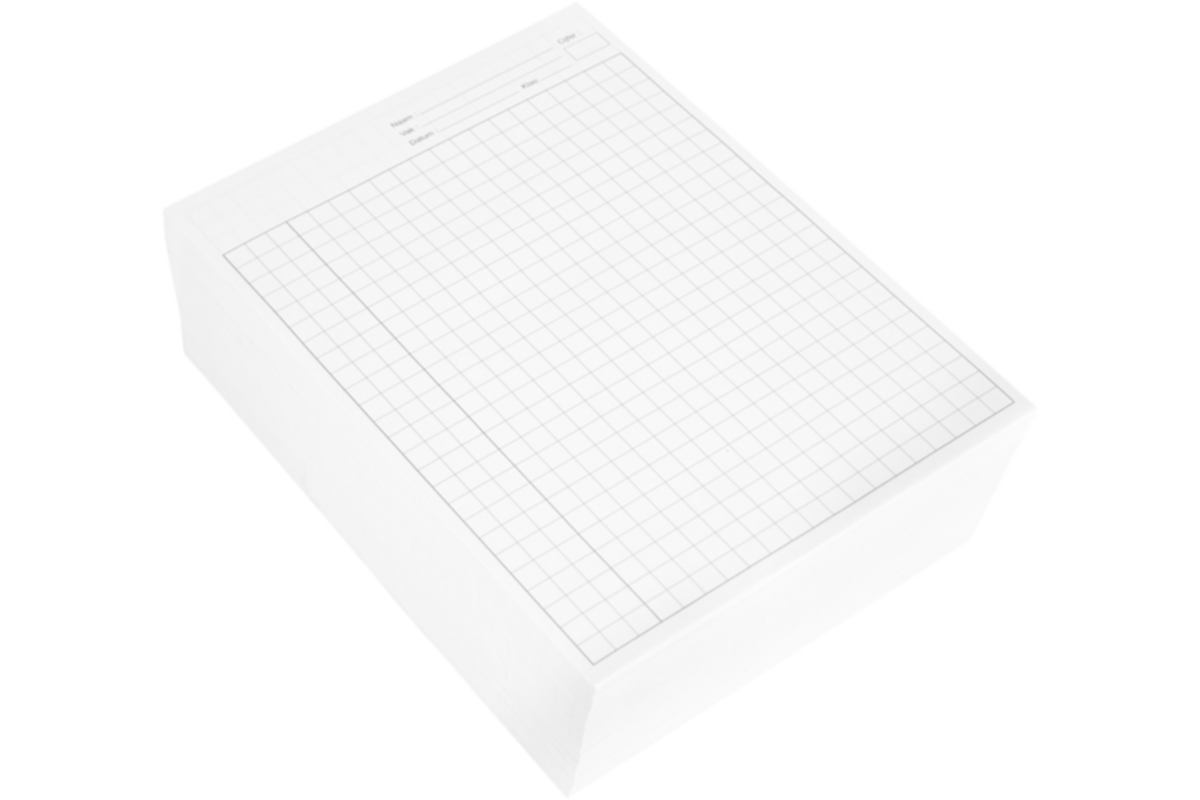 Proefwerkpapier dubbel A4, ruit 10 mm, 1000 vel