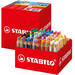 Waskrijt aquarel STABILO Woody 3-in-1 assorti classpack, 76 stuks incl. slijpers