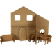 Poppenhuis gestanst, 12 stuks