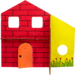 Poppenhuis gestanst, 12 stuks