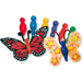 Vlinderlijfjes kunststof 2 x 5 cm 75 stuks assorti kleuren
