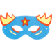 Superhelden maskers vilt 18 x 10 cm, 12 stuks