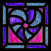 Glas in lood hartjes 20 x 20 cm, 24 stuks