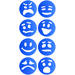 Sjablonen Emoties 10 cm, 8 stuks