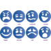 Sjablonen Emoties 10 cm, 8 stuks