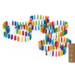 BiOBUDDi Domino 150, mix van 6 kleuren, inclusief 10 figuren