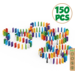 BiOBUDDi Domino 150, mix van 6 kleuren, inclusief 10 figuren