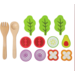 Houten Speeleten Salade Speelset, 15 delig