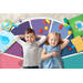 Mat extra groot, rond, regenboog 2 , 200 cm
