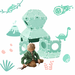 Bouwset educatie inöuqa, Ocean Green, set van 30 stuks