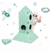 Bouwset educatie inöuqa, Ocean Green, set van 30 stuks