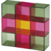 Blokkenset gekleurd transparant 5 x 5 x 5 cm 16 stuks