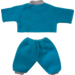Poppenkleertjes blauw pakje, 45 cm