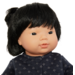 Pop meisje Aziatisch met haar en kleding, 40 cm, Les Pluminis