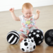 Zwarte en Witte Zachte Activiteitenballen 4pk