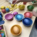 Schaaltjes, regenboog, van hout