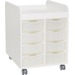 Steamkast hoog 94,7 x 89 x 70,6 cm, wit incl. wielen, excl. laden