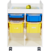Steamkast hoog 94,7 x 89 x 70,6 cm, wit incl. wielen, excl. laden