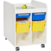 Steamkast hoog 94,7 x 89 x 70,6 cm, wit incl. wielen, excl. laden