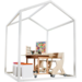 Huisje van balken 6x6 cm, metaal 2x2x2 m, dakhoogte 2,5 m