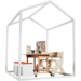 Huisje van balken 6x6 cm, metaal 2x2x2 m, dakhoogte 2,5 m