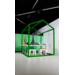 Huisje van balken 6x6 cm, hout 2x2x2 m, dakhoogte 2,5 m