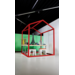 Huisje van balken 6x6 cm, hout 2x2x2 m, dakhoogte 2,5 m